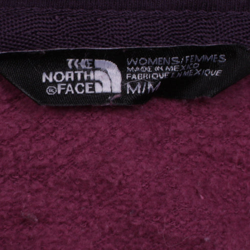 The North Face Women’s Purple Pullover Hoodie M Logo Print Cotton Blend