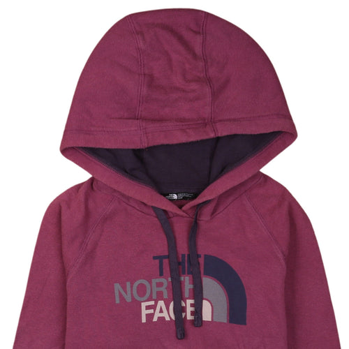 The North Face Women’s Purple Pullover Hoodie M Logo Print Cotton Blend