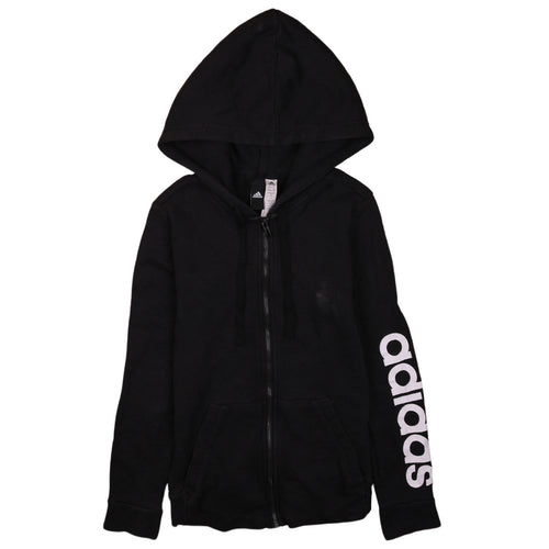 Adidas Womens Black Full Zip Hoodie Size S Hooded Sweatshirt