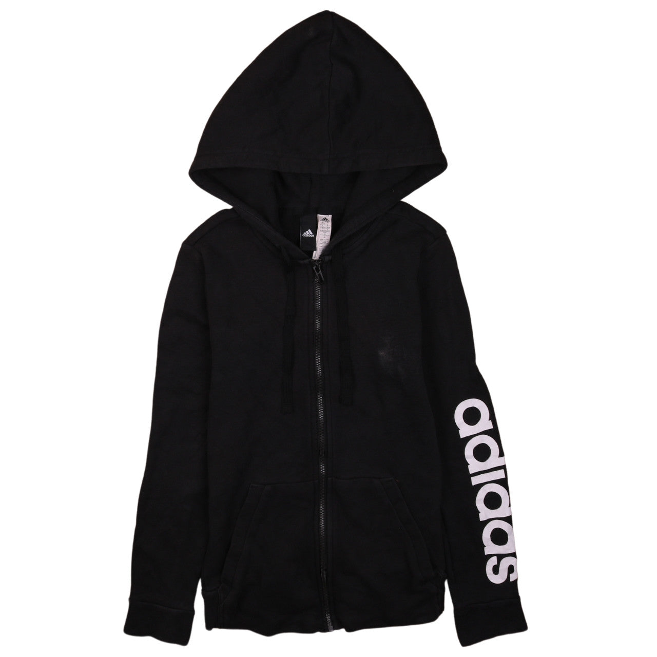 Adidas Womens Black Full Zip Hoodie Size S Hooded Sweatshirt