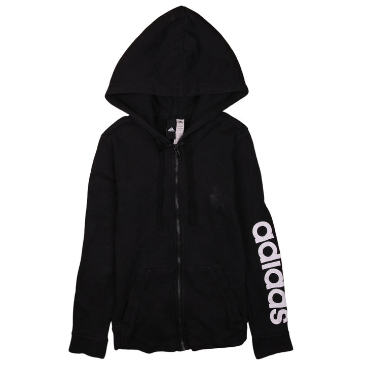 Adidas Womens Black Full Zip Hoodie Size S Hooded Sweatshirt