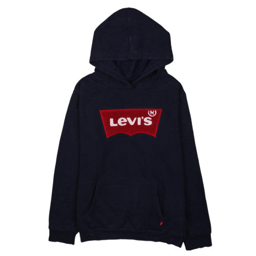 Levi's Boys Navy Blue Pullover Hoodie Age 14-16 Logo Graphic Hooded Sweatshirt