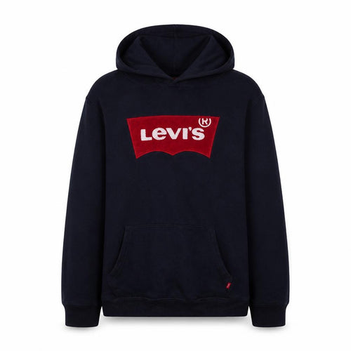 Levi's Boys Navy Blue Pullover Hoodie Age 14-16 Logo Graphic Hooded Sweatshirt