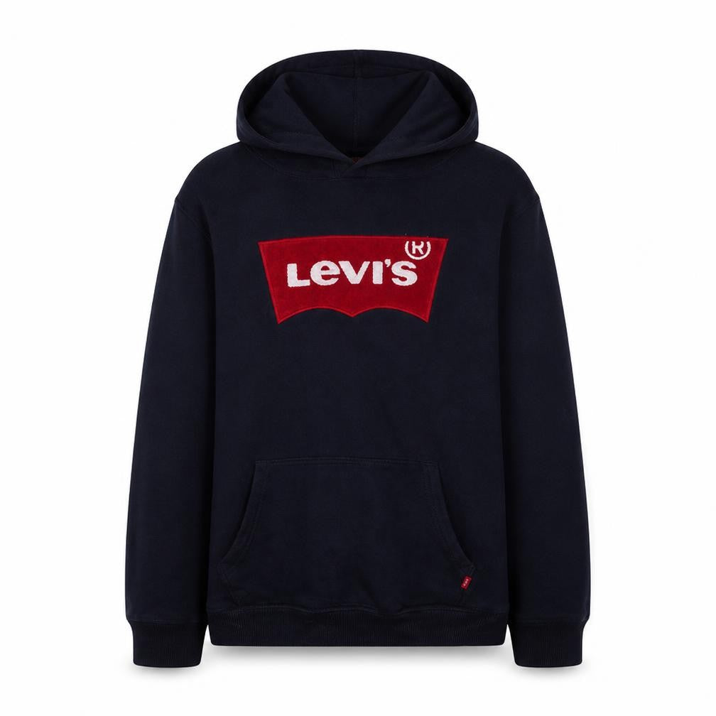 Levi's Boys Navy Blue Pullover Hoodie Age 14-16 Logo Graphic Hooded Sweatshirt