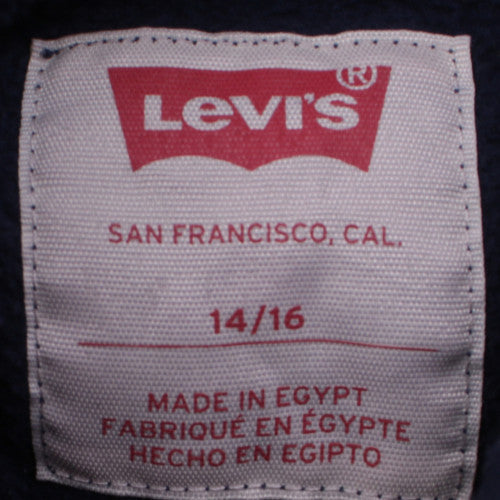 Levi's Boys Navy Blue Pullover Hoodie Age 14-16 Logo Graphic Hooded Sweatshirt