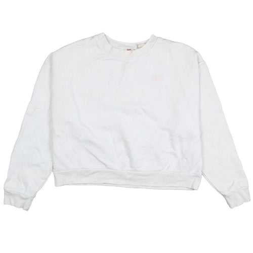 Levi's Womens White Crew Neck Pullover Sweatshirt Size M