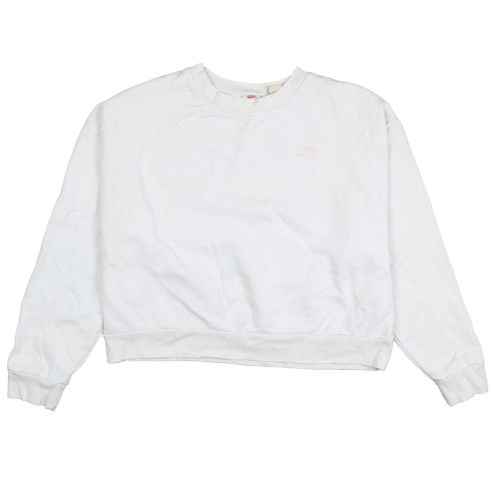 Levi's Womens White Crew Neck Pullover Sweatshirt Size M