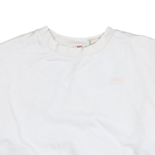 Levi's Womens White Crew Neck Pullover Sweatshirt Size M