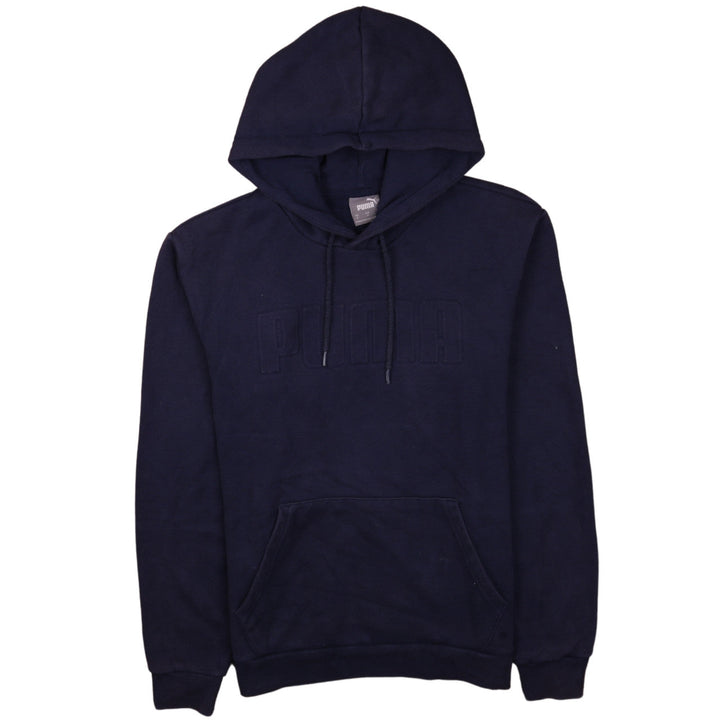 Puma Men's Blue Pullover Hoodie Small Logo Fleece Sweatshirt