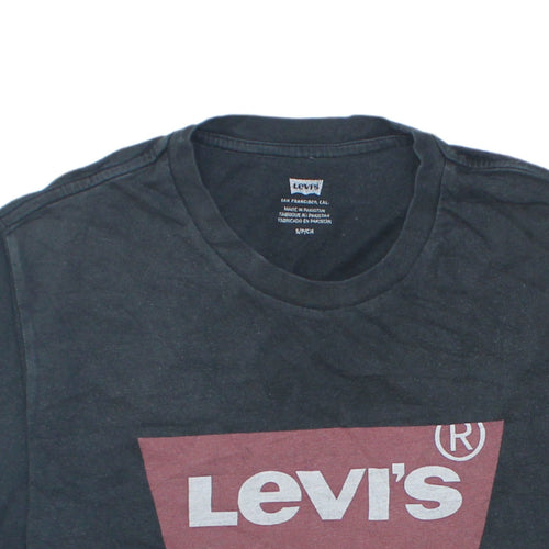 Levi's Men's Black Logo Graphic Short Sleeve Cotton T-Shirt Size S