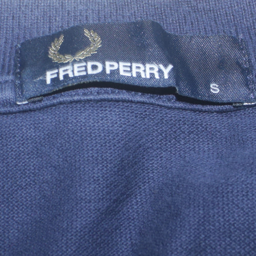 Fred Perry Men's Blue Slim Fit Polo Shirt Size S Red Trim