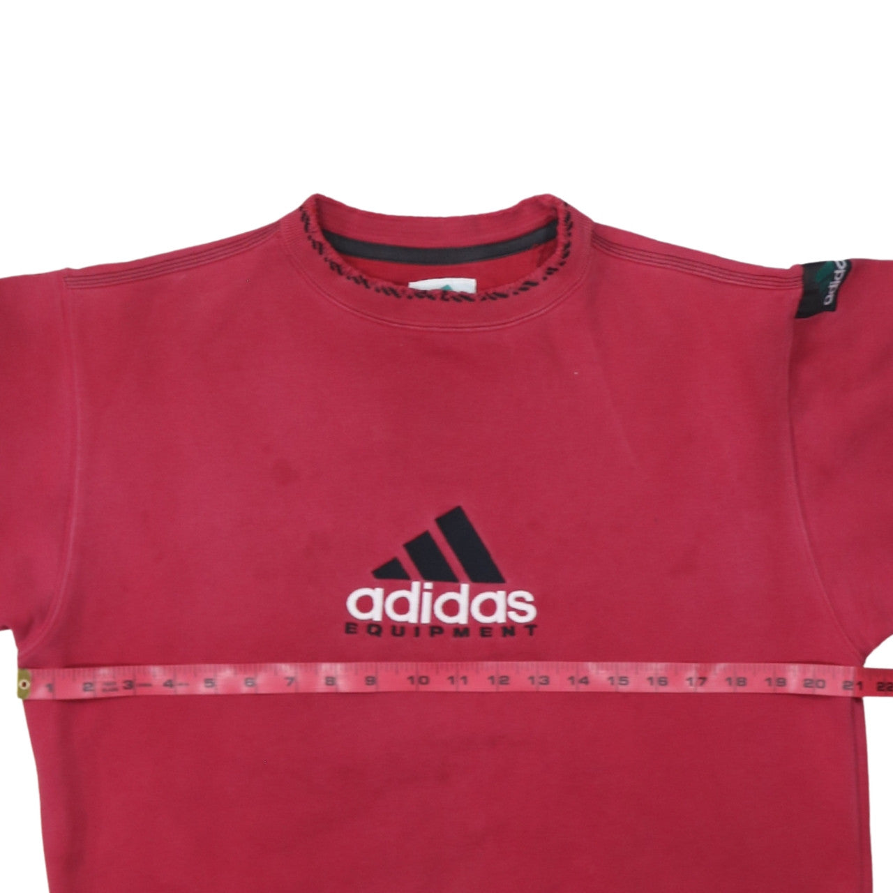 Adidas Women Red Crew Neck Pullover Sweatshirt Size 10 Fleece Cotton Blend