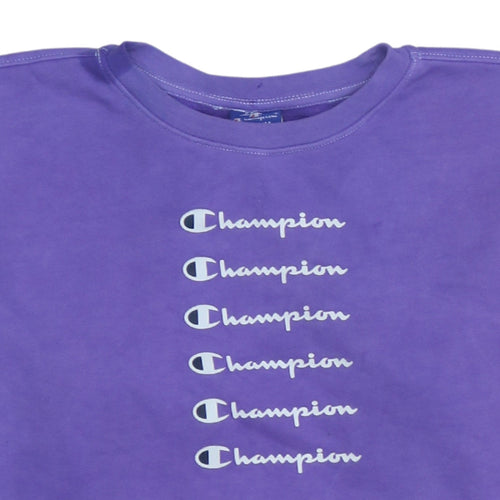 Champion Women's Purple Crew Neck Pullover Sweatshirt Medium