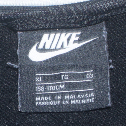 Nike Boys Black Full Zip Sports Sweatshirt XL Colourblock Logo