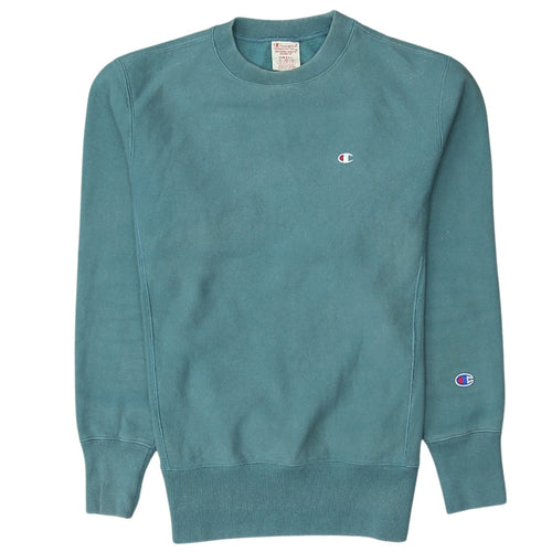Champion Men's Green Reverse Weave Crew Neck Sweatshirt Size S