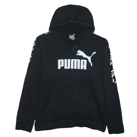 Puma Men's Black Pullover Hoodie M Logo Graphic Sportswear