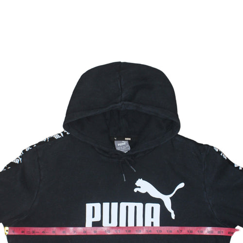 Puma Men's Black Pullover Hoodie M Logo Graphic Sportswear