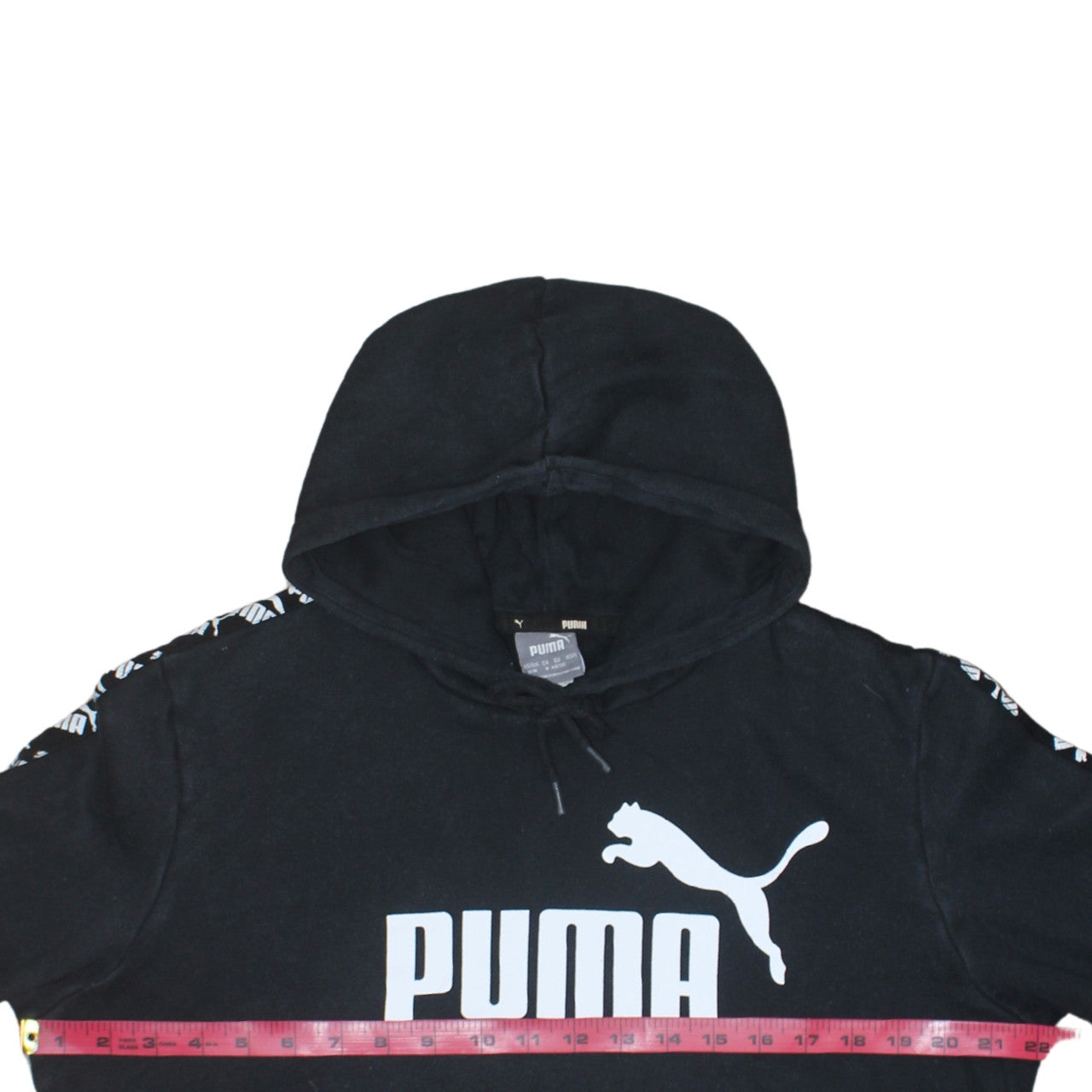 Puma Men's Black Pullover Hoodie M Logo Graphic Sportswear