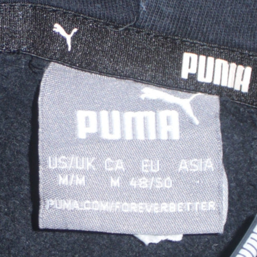Puma Men's Black Pullover Hoodie M Logo Graphic Sportswear
