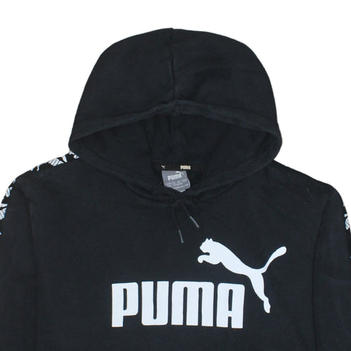 Puma Men's Black Pullover Hoodie M Logo Graphic Sportswear