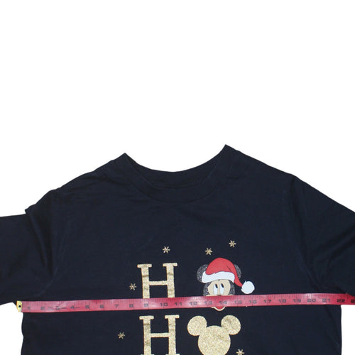 Disney Tu Women Navy Blue Christmas Mickey Mouse Glitter Sweatshirt Size 16