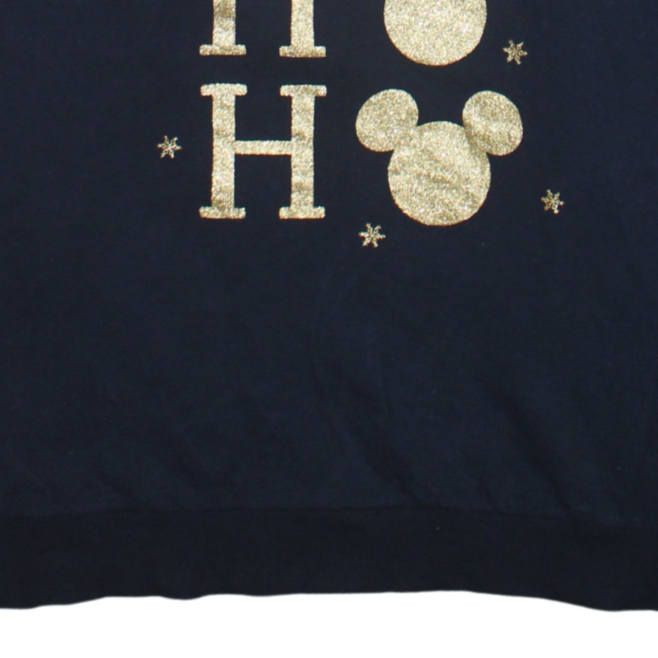 Disney Tu Women Navy Blue Christmas Mickey Mouse Glitter Sweatshirt Size 16