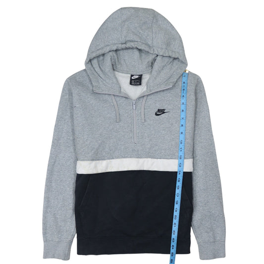 Nike Men's Grey & Black 1/4 Zip Pullover Hoodie Size M