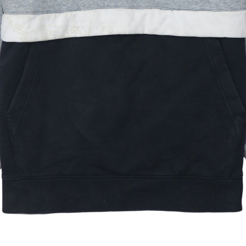 Nike Men's Grey & Black 1/4 Zip Pullover Hoodie Size M