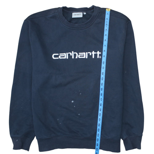 Carhartt Men Blue L Pullover Logo Sweatshirt Crew Neck