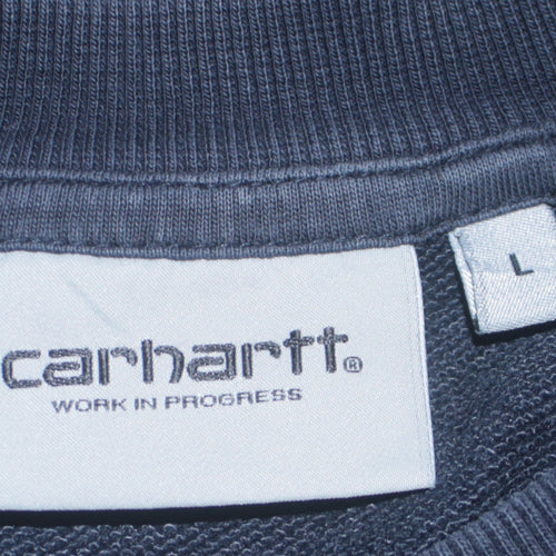 Carhartt Men Blue L Pullover Logo Sweatshirt Crew Neck