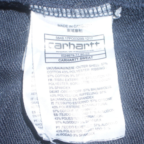 Carhartt Men Blue L Pullover Logo Sweatshirt Crew Neck