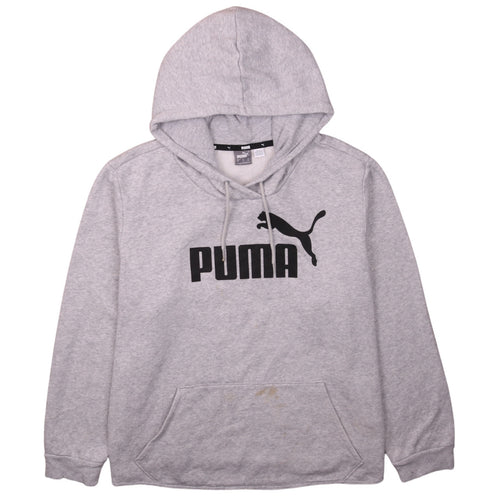 Puma Women’s Grey Logo Pullover Hoodie Size XL Fleece Casual
