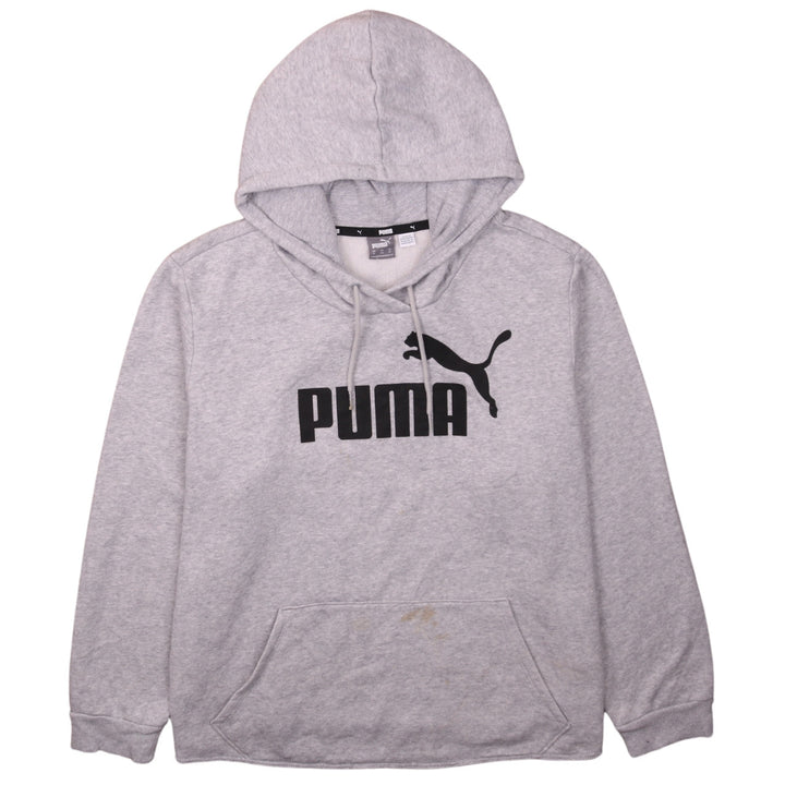 Puma Women’s Grey Logo Pullover Hoodie Size XL Fleece Casual