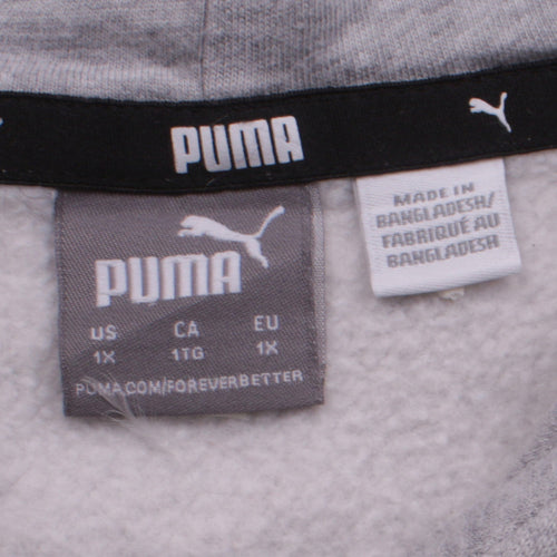 Puma Women’s Grey Logo Pullover Hoodie Size XL Fleece Casual