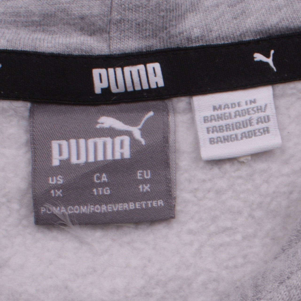 Puma Women’s Grey Logo Pullover Hoodie Size XL Fleece Casual