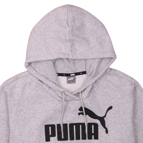 Puma Women’s Grey Logo Pullover Hoodie Size XL Fleece Casual