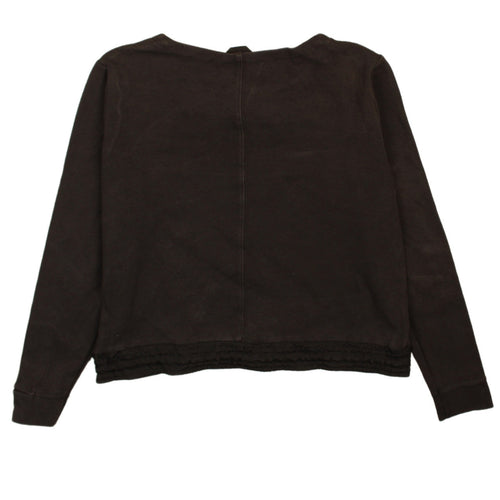 Nike Womens Black Pullover Sweatshirt L Logo Drawstring Hem