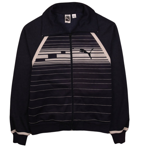 Puma Mens Blue XL Track Jacket Full Zip Striped Sportswear
