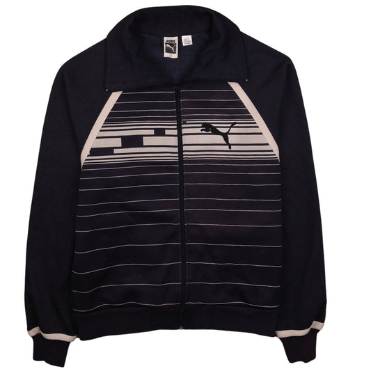 Puma Mens Blue XL Track Jacket Full Zip Striped Sportswear