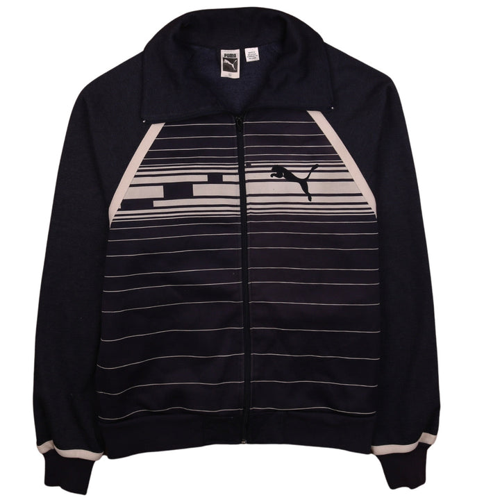 Puma Mens Blue XL Track Jacket Full Zip Striped Sportswear