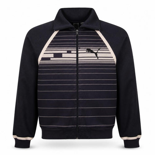 Puma Mens Blue XL Track Jacket Full Zip Striped Sportswear