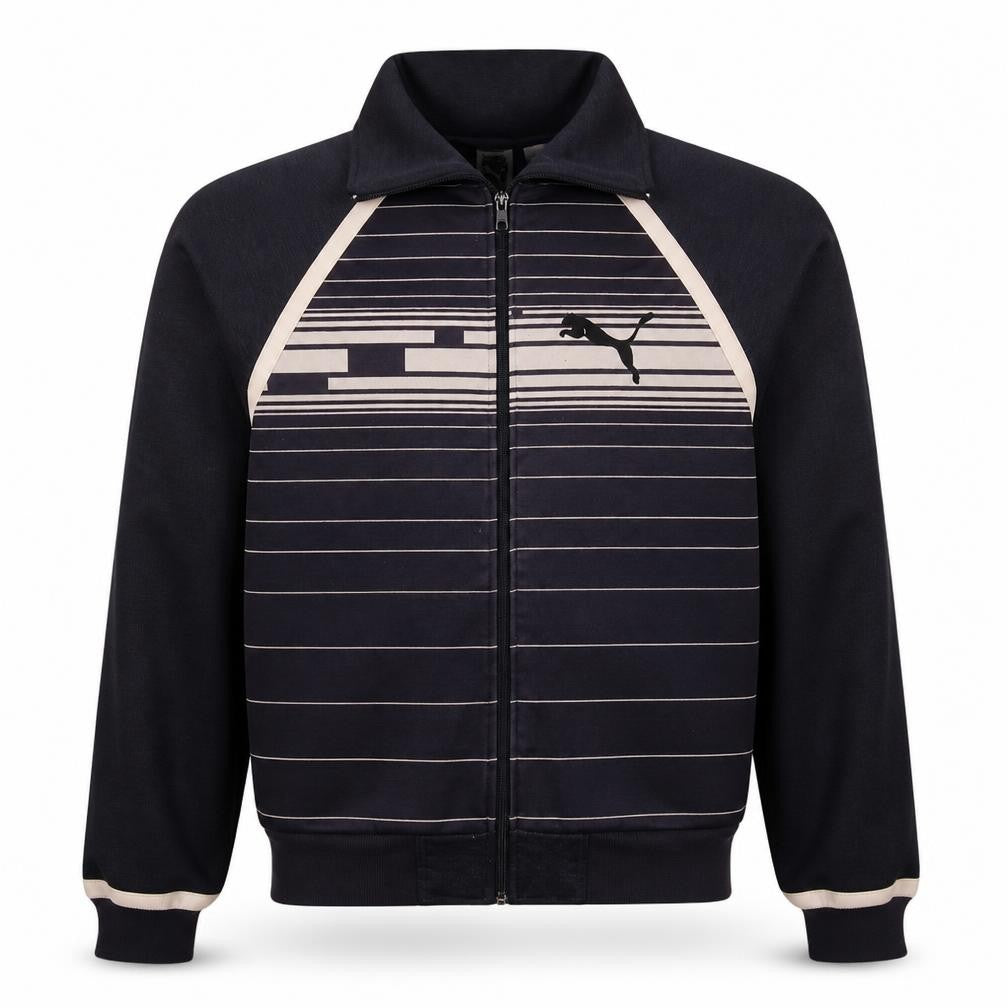 Puma Mens Blue XL Track Jacket Full Zip Striped Sportswear