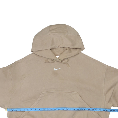 Nike Women Beige Small Pullover Hoodie Cotton Blend Casual