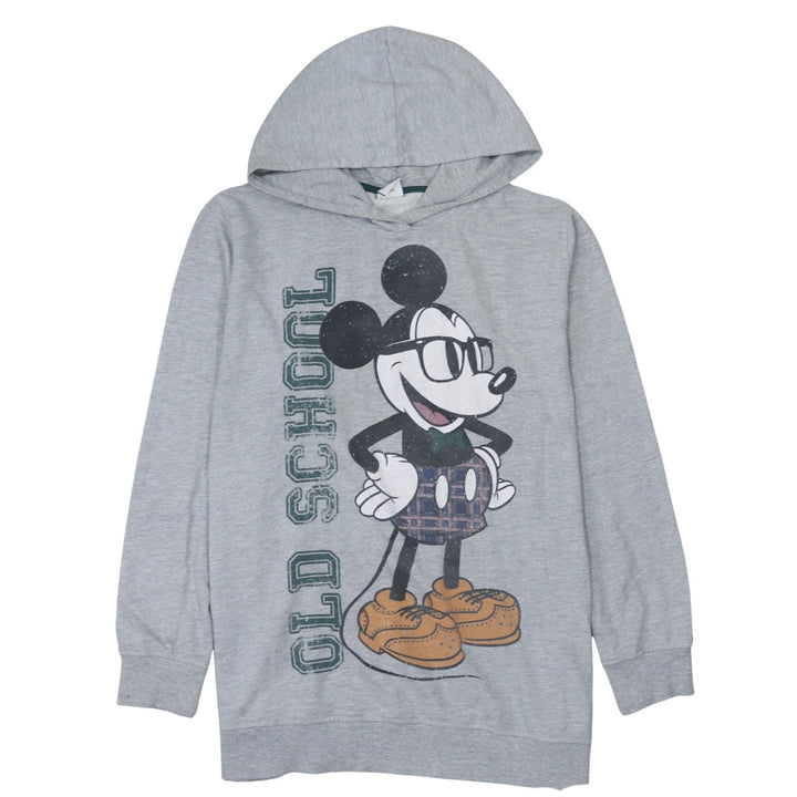 Disney Women's Grey Mickey Mouse 'Old School' Pullover Hoodie Size M