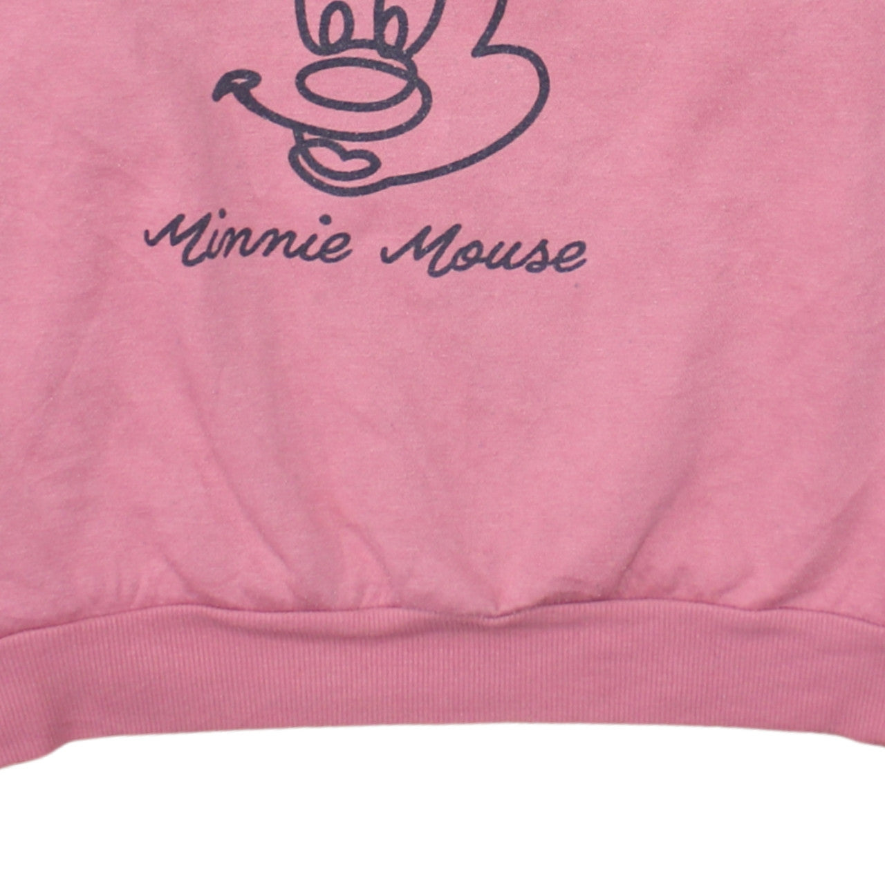 Disney Women Pink Minnie Mouse Sweatshirt Size L Crew Neck Pullover