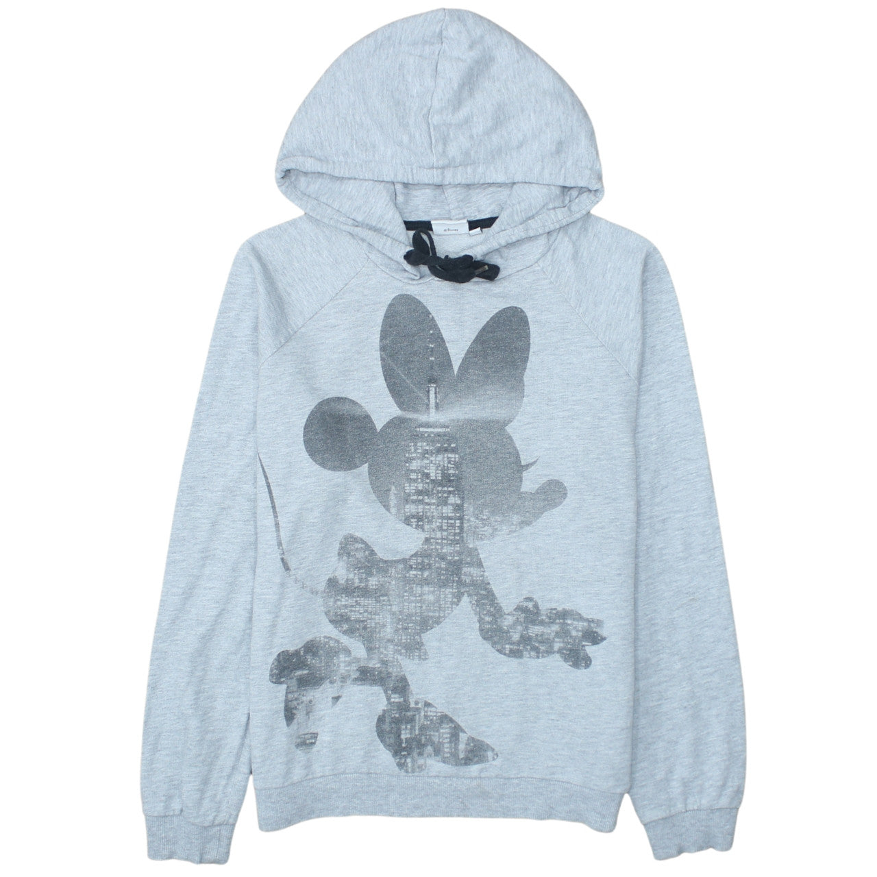 Disney Women Grey Minnie Mouse Hoodie Size L Pullover Cotton Blend
