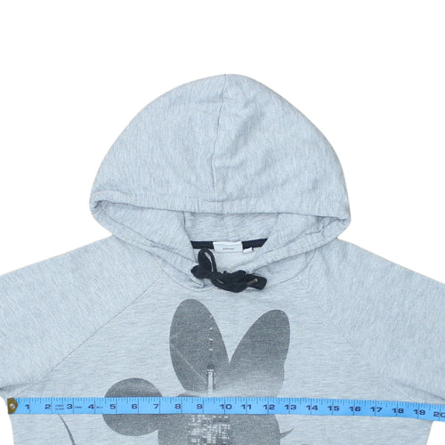 Disney Women Grey Minnie Mouse Hoodie Size L Pullover Cotton Blend