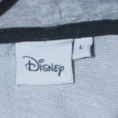 Disney Women Grey Minnie Mouse Hoodie Size L Pullover Cotton Blend