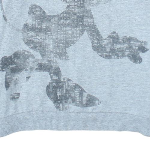 Disney Women Grey Minnie Mouse Hoodie Size L Pullover Cotton Blend