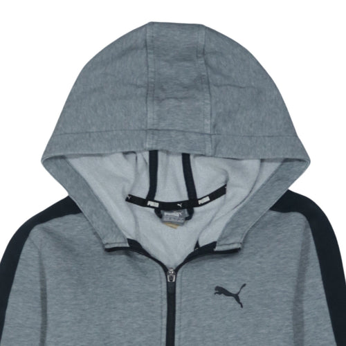 Puma Boys Grey Full Zip Hoodie Size 14 Years Logo Sportswear